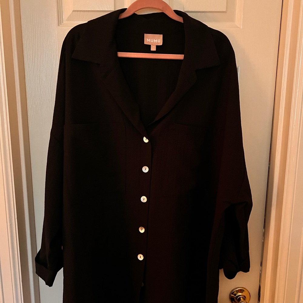 Show Me Your MuMu Black Button Down Shirt